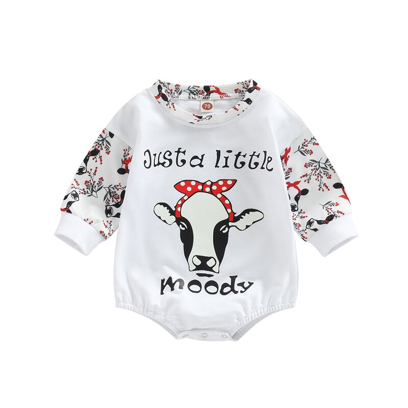 Cute Cow Print Rompers for Newborn Baby Boys and Girls