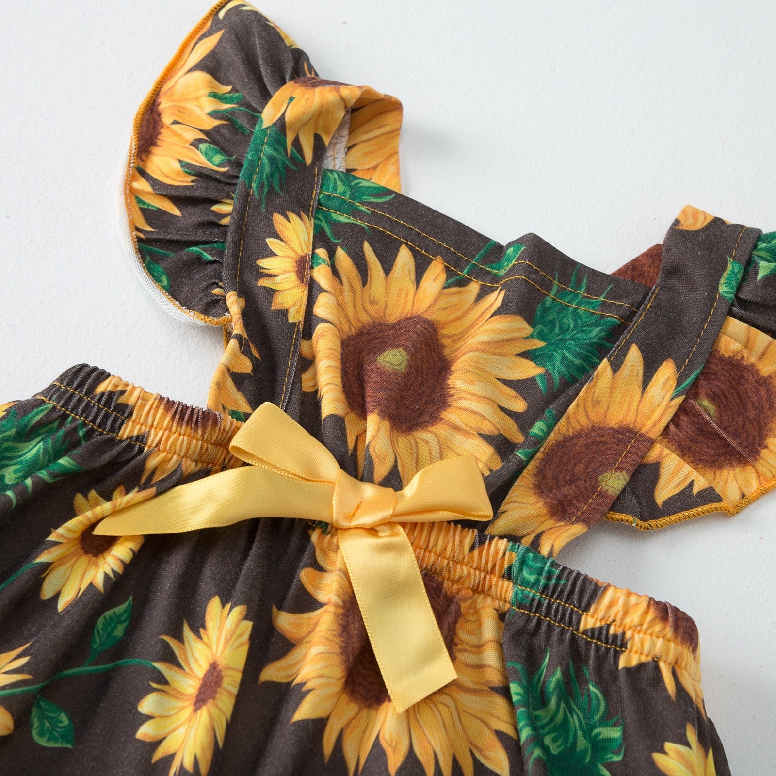 Stylish Sunflower Sleeveless Romper for Toddler Girls: Perfect for Summer