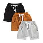Toddler Baby Unisex 3-pack Drawstring Shorts with Pockets - Babbez