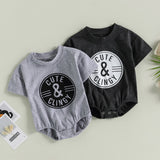 Casual Letter Print Baby Romper for Boys and Girls