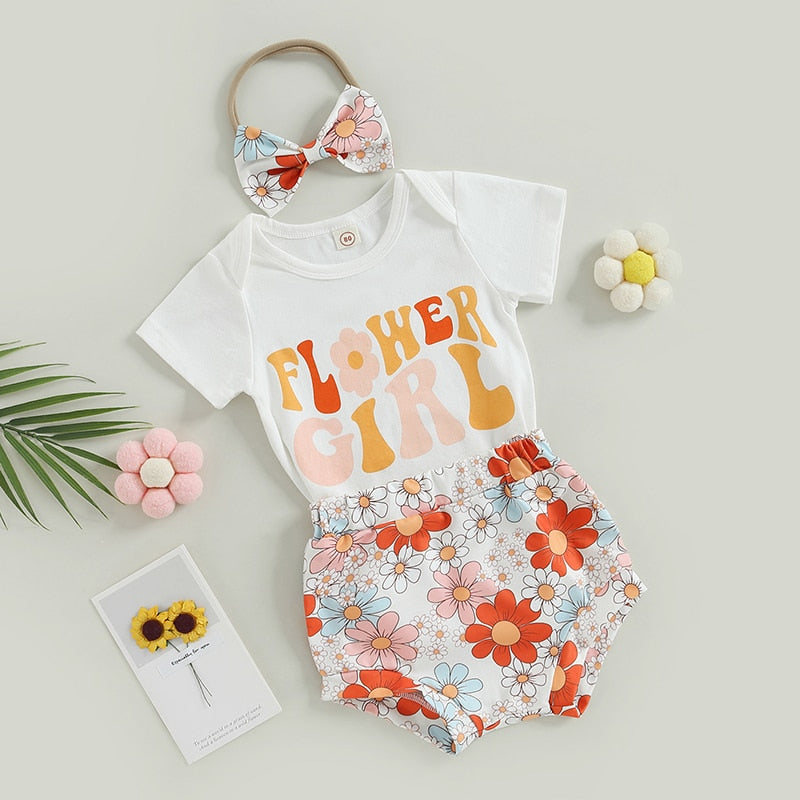 Adorable Newborn Baby Girls Summer Outfits Sets with Floral Touch