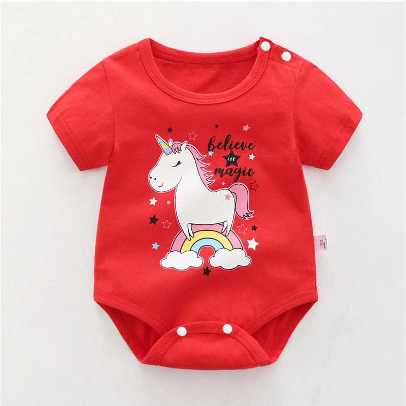 Adorable Summer Baby Boys Bodysuits with Cartoon Prints
