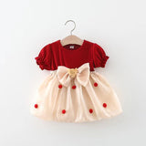 Cartoon Bear Baby Girl Costume: Sweet and Breathable Lantern Sleeved Dress for Birthday Party, Wedding, and Evening Events