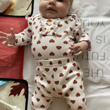 Lovely Hearts Printed Baby Girl Clothes Set