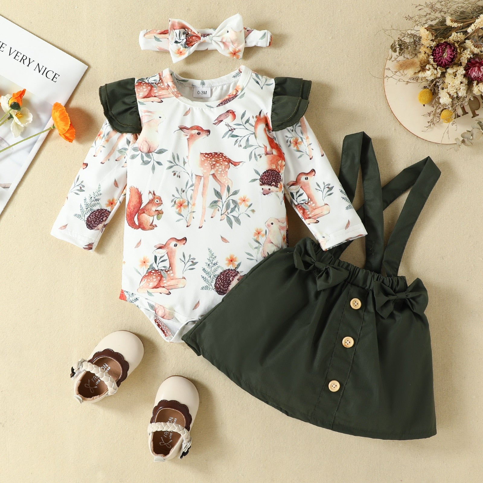 Adorable Baby Girl Outfits with Fox Dress and Heart Romper