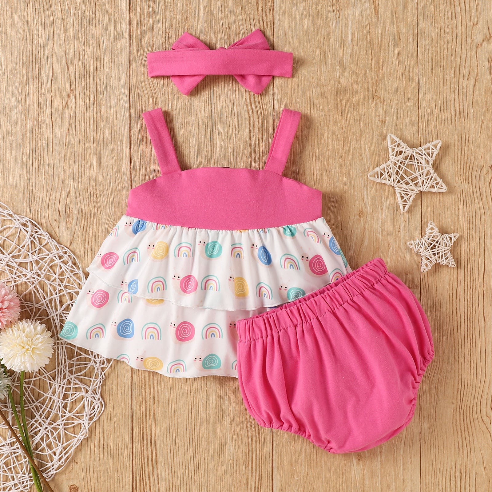 Adorable Newborn Infant Girls Clothes Sets with Cartoon Prints and Bowknot PP Shorts - Perfect for Baby's First Easter Outfits