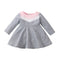Autumn Baby Girls Cute Dress - Long Sleeve Patchwork A-line - Babbez