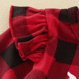 Kids Baby Girl Mesh Tutu Dress - Long Sleeve Red and Black Plaid Dress for Christmas Party and Spring/Fall