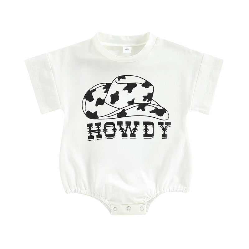 Adorable Summer Baby Rompers for Boys and Girls with Letter Prints and Patchwork Design