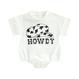 Summer Baby Rompers Clothes for Boys and Girls - Letter Print Patchwork Short Sleeve Jumpsuits