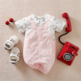 Cartoon Swan Rabbit Baby Jumpsuit for Newborn Girls with Baby Bibs Overalls