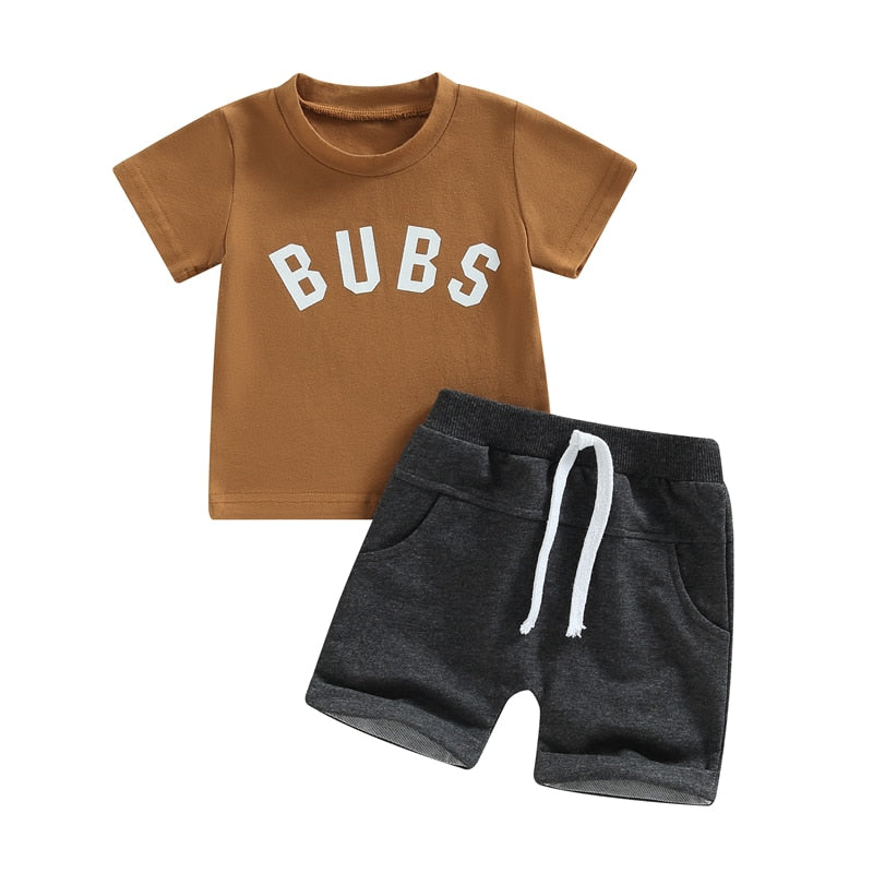 Summer Baby Clothes Set for Boys - Casual Cotton Short Sleeve Tops and Shorts