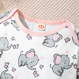 Adorable Elephant Print Romper for Newborn Girls