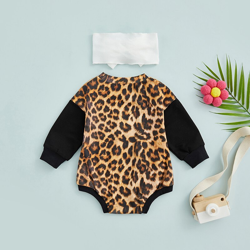 Leopard Print Rompers for Fashionable Newborns
