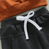 Fall/Winter Baby Boy Sportswear Set with Letter Print Tops and Drawstring Pants