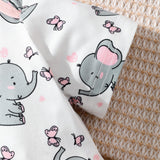 Adorable Elephant Print Romper for Newborn Girls
