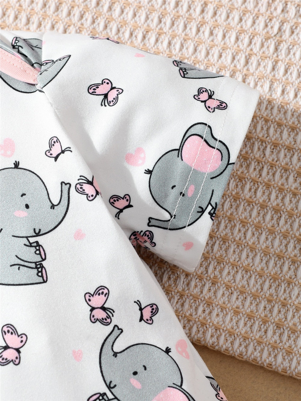 Adorable Elephant Print Romper for Newborn Girls