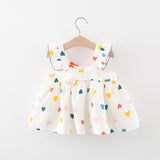 Colorful Rainbow Baby Girl Summer Dress with Cartoon Design - Perfect for Playtime!