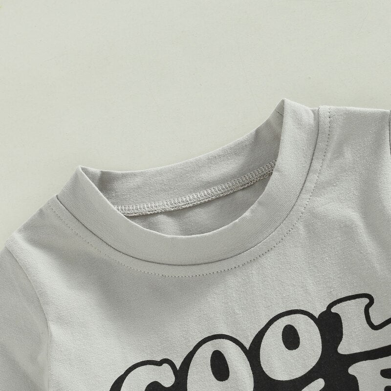 Adorable Summer Toddler Boys Clothes Set with Cartoon Cow and Letter Print