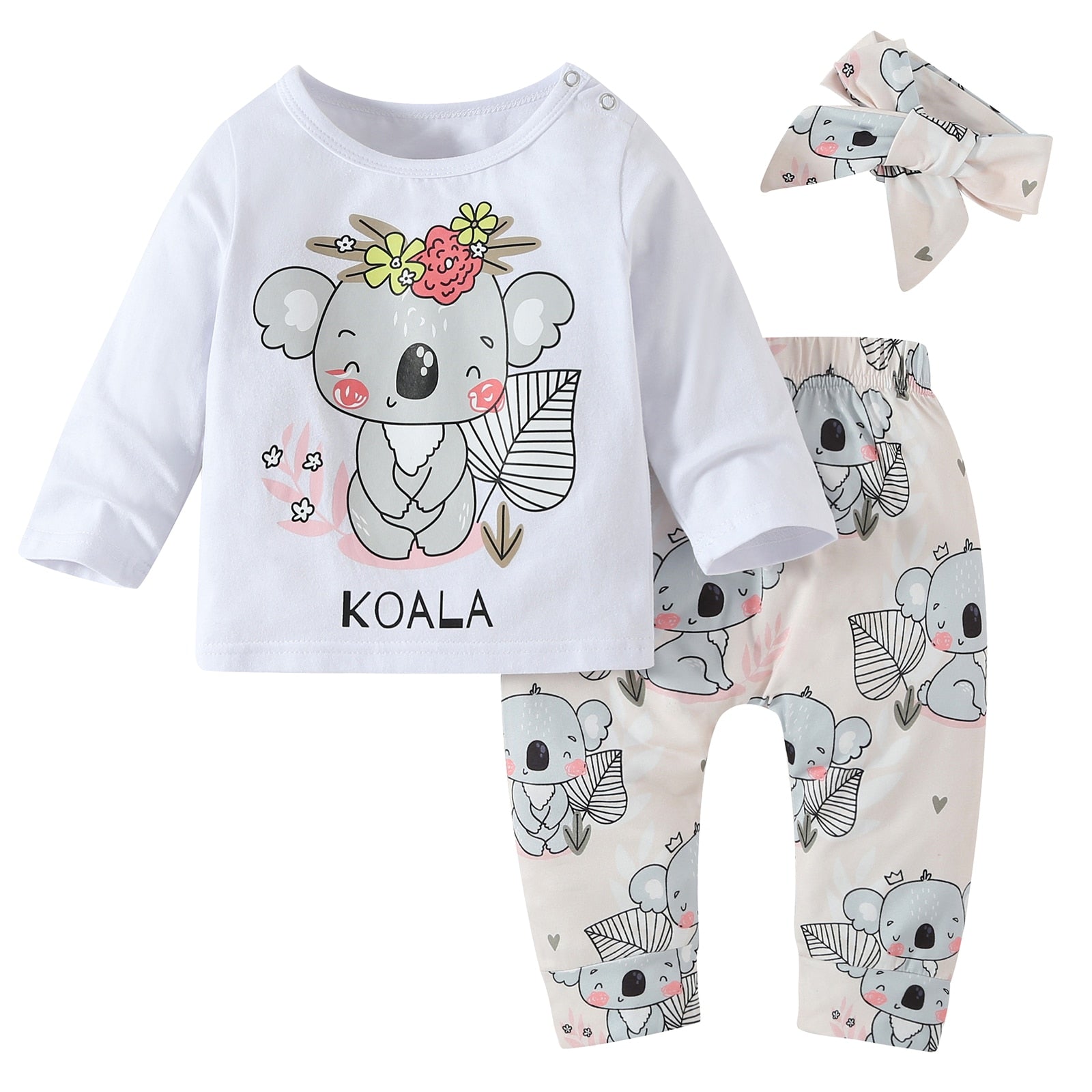 Adorable Newborn Baby Girl Clothing Set with Animal Print