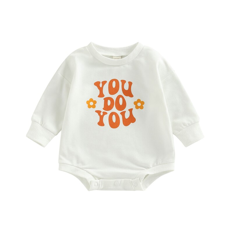 Adorable Autumn Newborn Baby Girls Rompers with Cartoon Letter and Flower Print