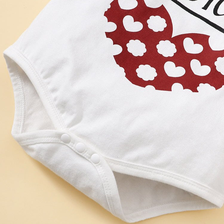 Sweet Heart-printed Summer Baby Girls Clothes