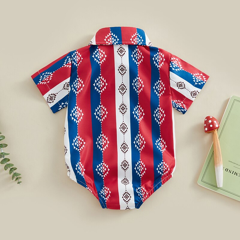 Adorable Western Baby Shirt Romper for Newborn Infant Boys - Perfect for Summer Casual Wear