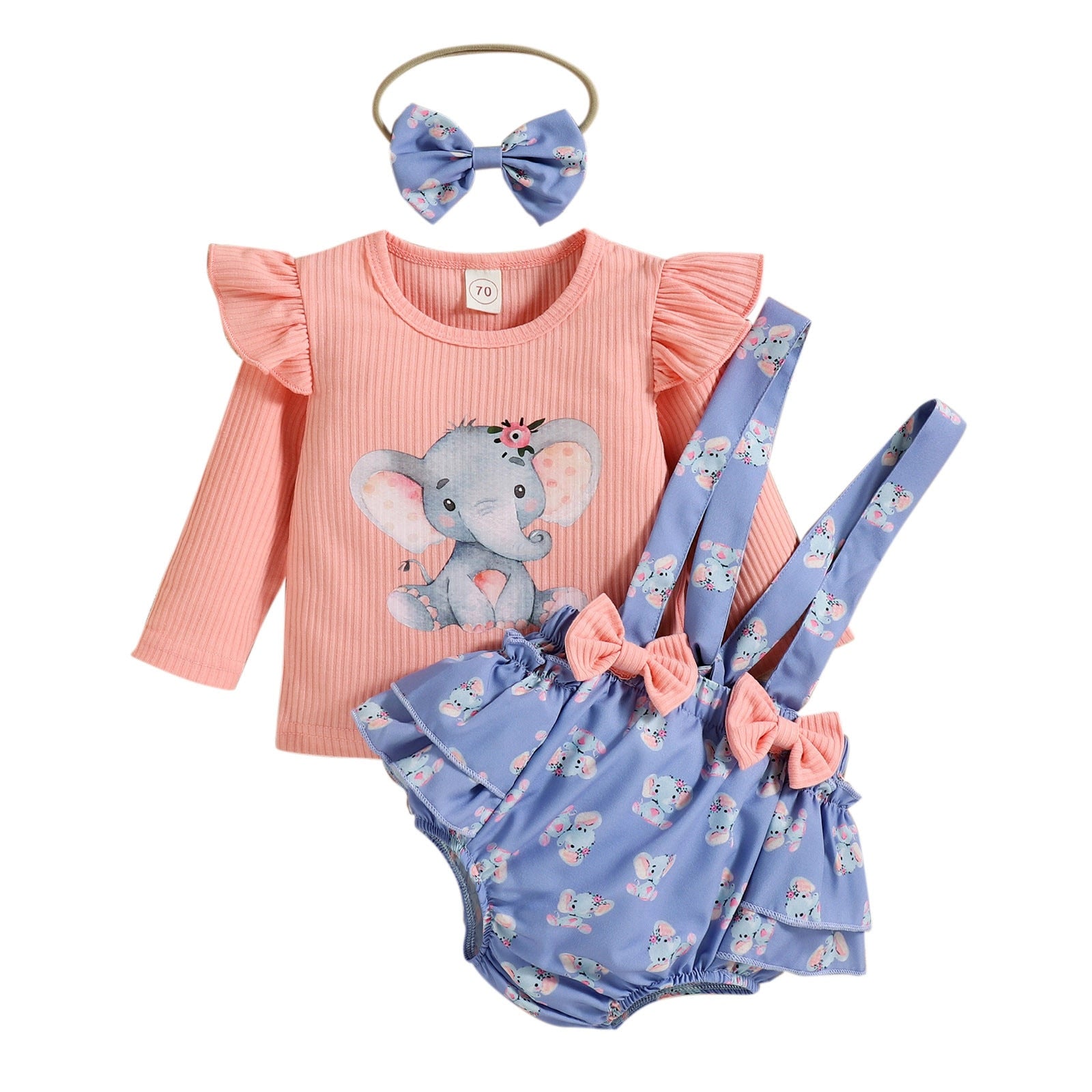 Adorable 3-Piece Animal Printed Baby Girl Clothes Set for 0-24 Months