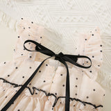 Sweet Polka Dot Sleeveless Dress for Baby Girls