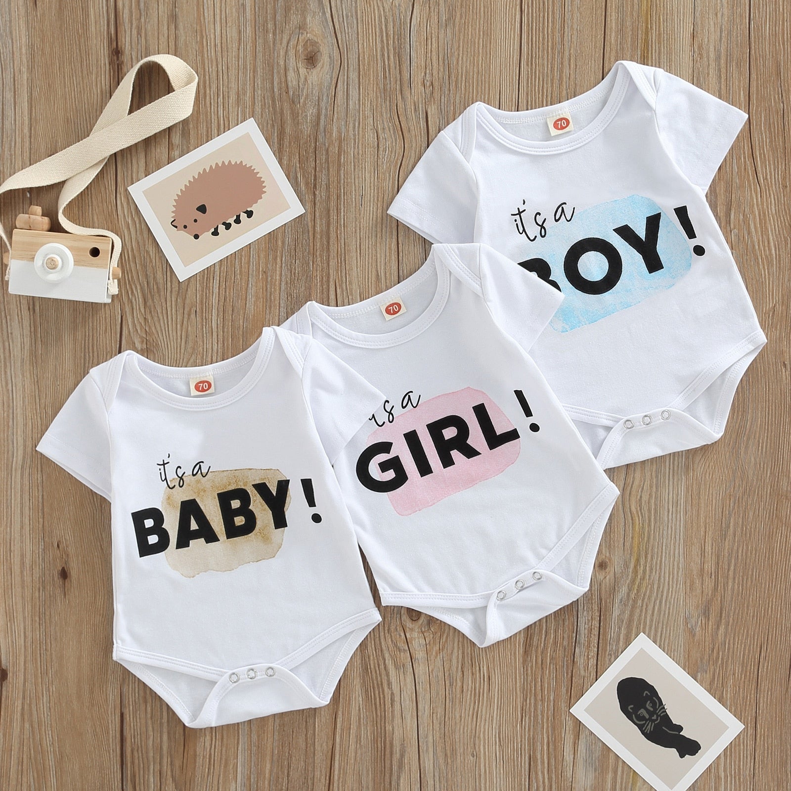 Infant Baby Boy Girl Boysuit Short Sleeve Letter Printed Jumpsuit