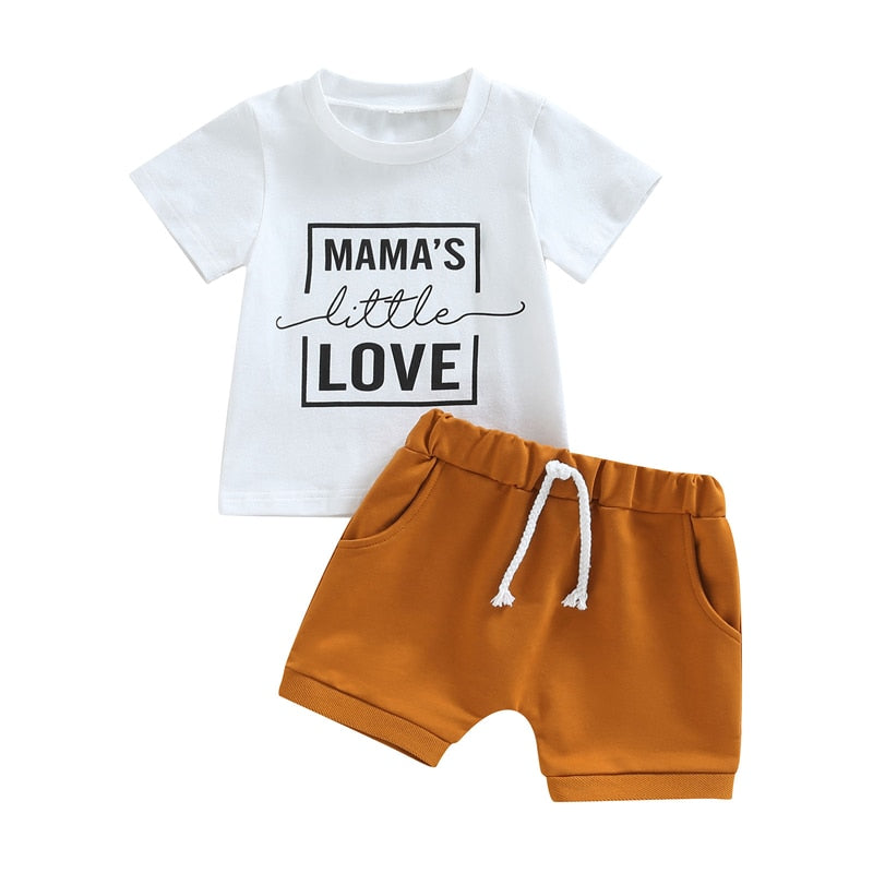 Summer Baby Clothes Set for Boys - Casual Cotton Short Sleeve Tops and Shorts