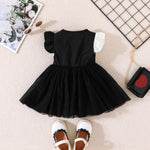 Summer Baby Girl Dress with Ruffles Contrast Colors and Patchwork Design - Babbez