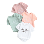 Baby Romper with Embroidered Letters - Babbez