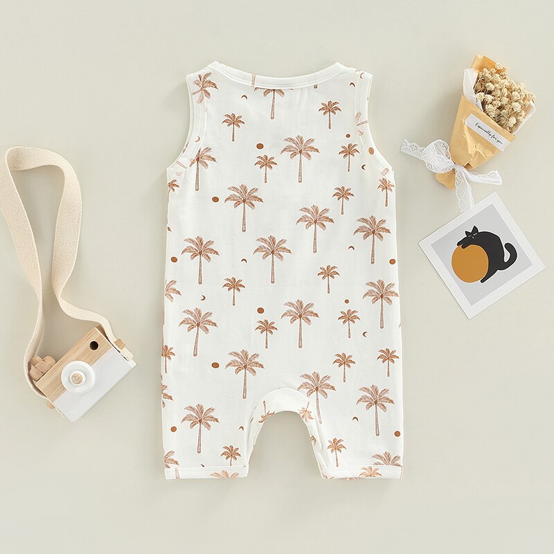 Adorable Newborn Baby Romper with Printed Pattern and Front Buttons