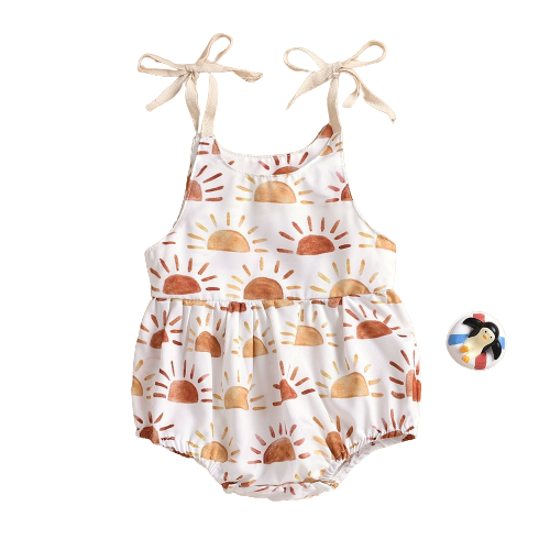 Cute Sling Bodysuit For Newborns with Sun Print