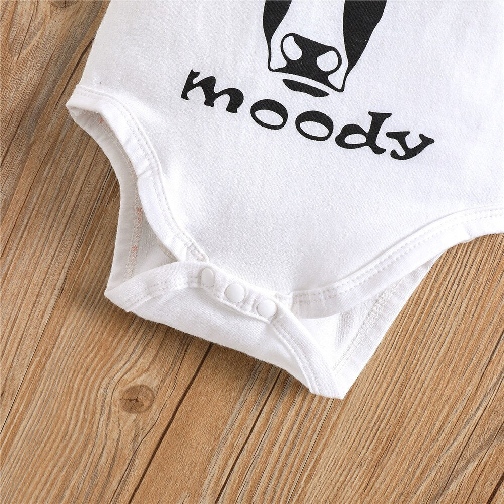 Cartoon Letter Printed Girls Baby Clothes Set for Newborns and Toddlers