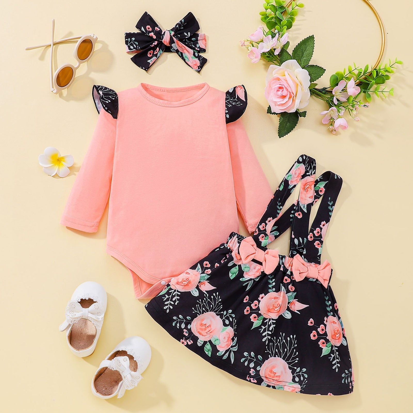 Cute and Cozy Knitted Floral Newborn Baby Girl Clothes Sets