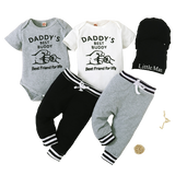 Baby Boy Outfits Suit Letter Gentleman Romper+Plaid Pants+Hat 3pcs Autumn Winter Baby Boy Clothes