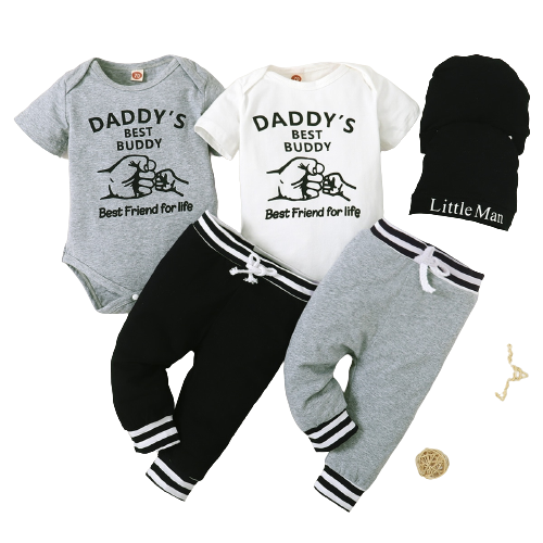 Baby Boy Outfits Suit Letter Gentleman Romper+Plaid Pants+Hat 3pcs Autumn Winter Baby Boy Clothes