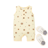 Summer Infant Clothes: Sleeveless Leaves Printed Romper for Boys
