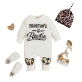 Baby Rompers with Hat and Letter Print