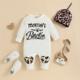 Baby Rompers with Hat and Letter Print