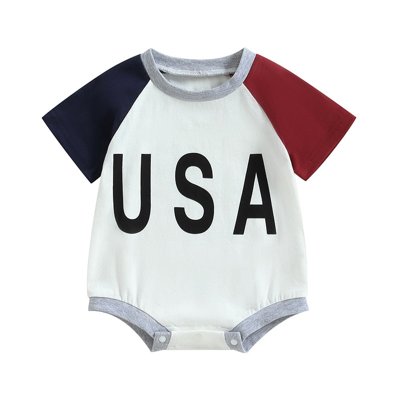 Patriotic Newborn Baby 4th of July Romper