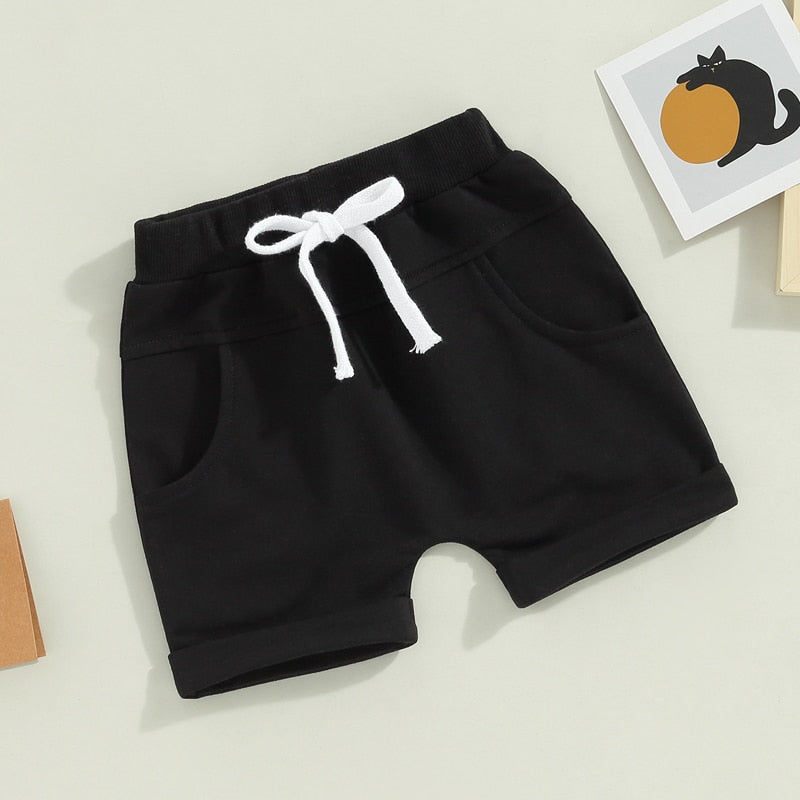 Toddler Baby Unisex 3-pack Drawstring Shorts with Pockets - Babbez