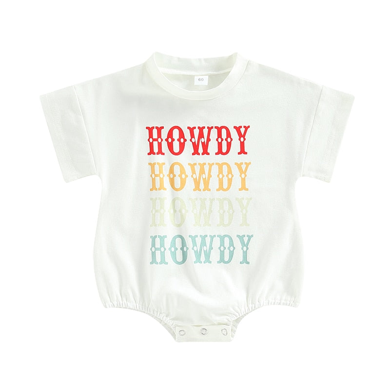 Summer Baby Rompers Clothes for Boys and Girls - Letter Print Patchwork Short Sleeve Jumpsuits