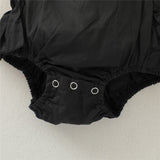 Backless Patchwork Bodysuit for Baby Girls