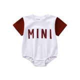 Summer Kids Boys Casual Rompers Newborn Infant Girls Letter Print Patchwork Color Romper Jumpsuits Toddler Clothes - Bab
