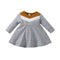 Autumn Baby Girls Cute Dress - Long Sleeve Patchwork A-line - Babbez