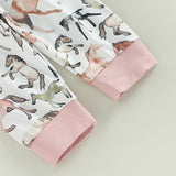Adorable Newborn Baby Girls Clothes Sets with Cartoon Animal and Letter Prints