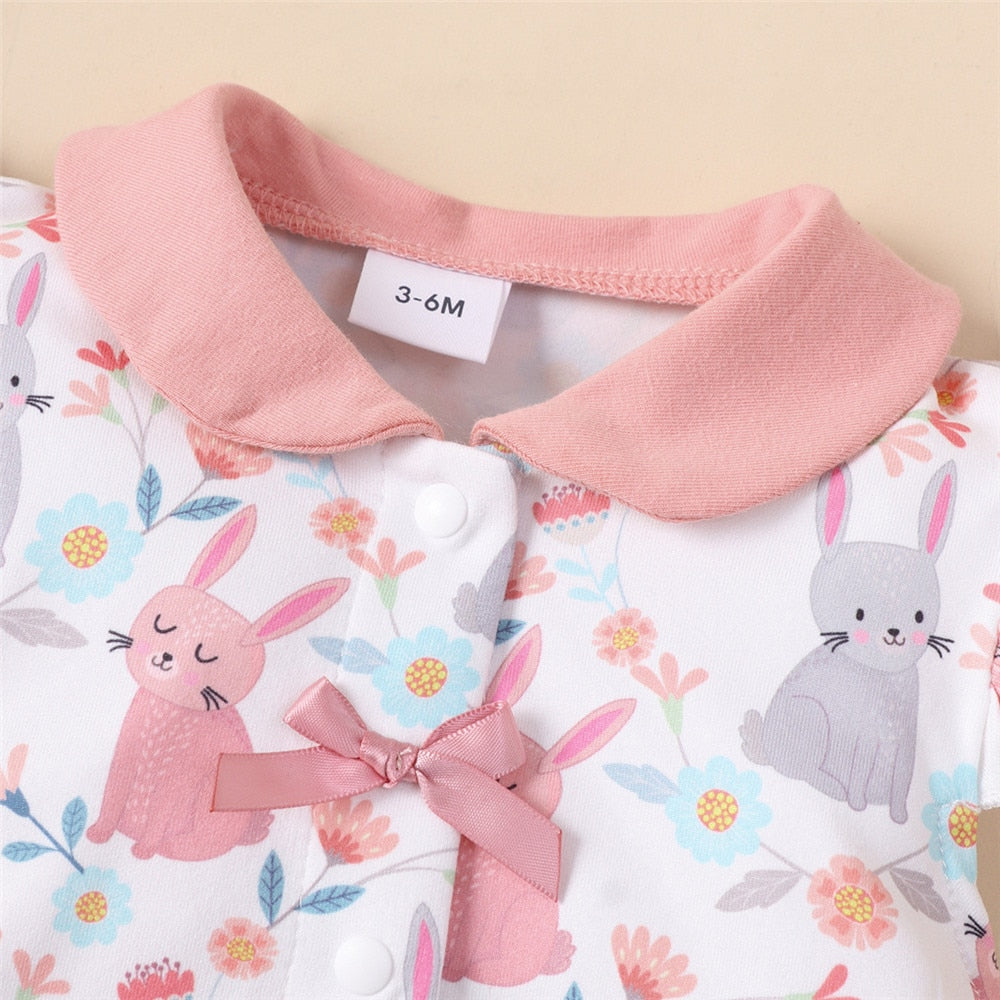 Summer Baby Rompers | Easter Rabbit Print Jumpsuit for Kids | Newborn Clothing